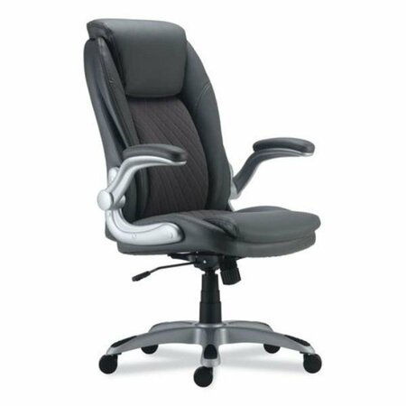 FINE-LINE Leithen Bonded Leather Midback Chair, Grey FI3201005
